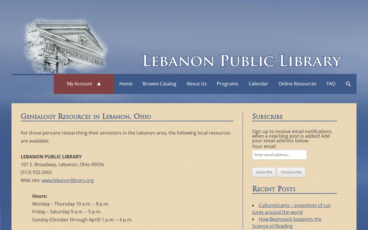 Lebanon residents directory genealogy and local history resources