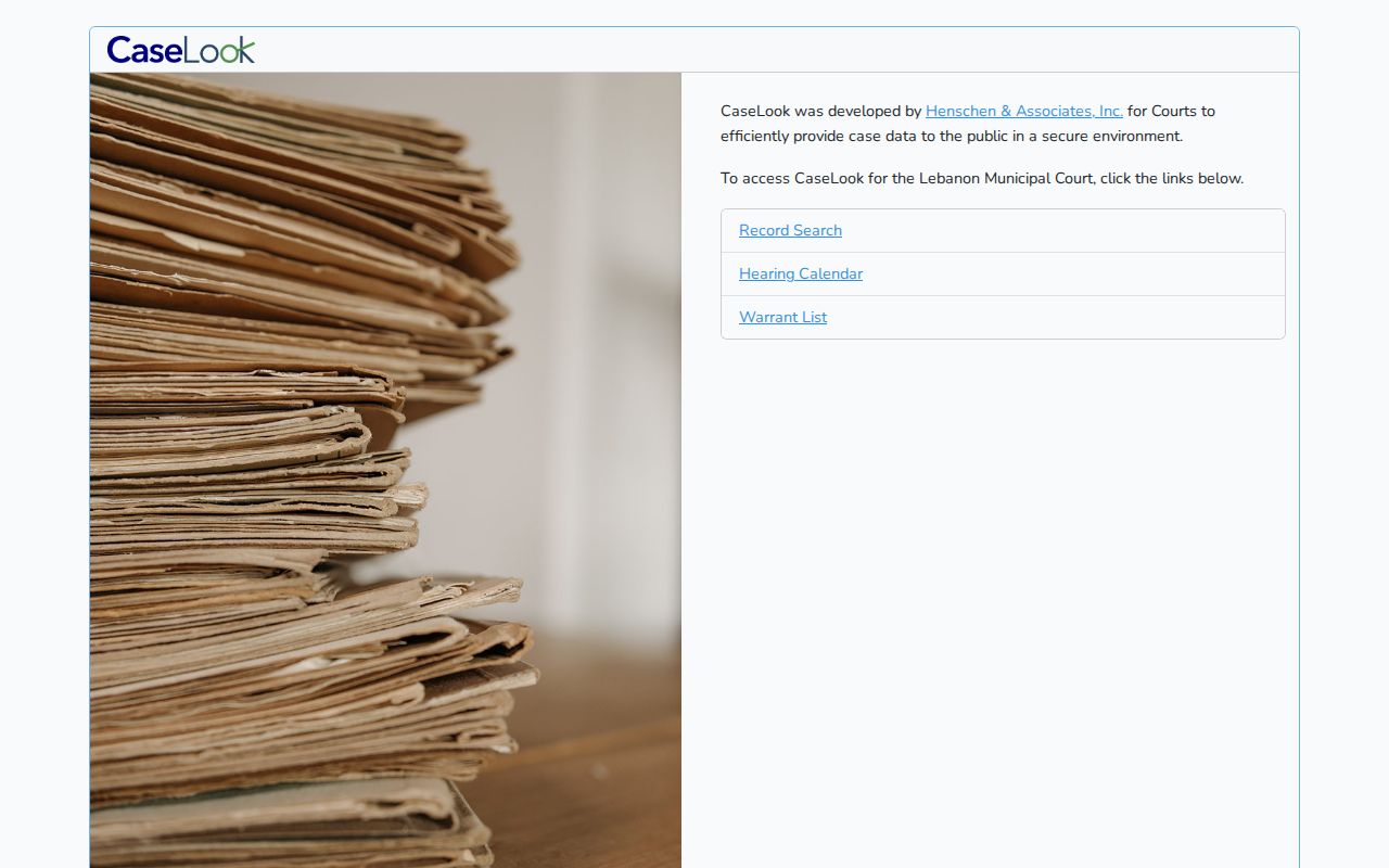 Lebanon residents directory municipal court CaseLook record search