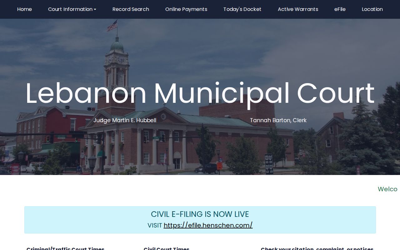 Lebanon residents directory Lebanon Municipal Court records source