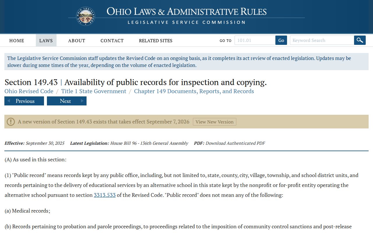 Lebanon residents directory Ohio public records and voter access law