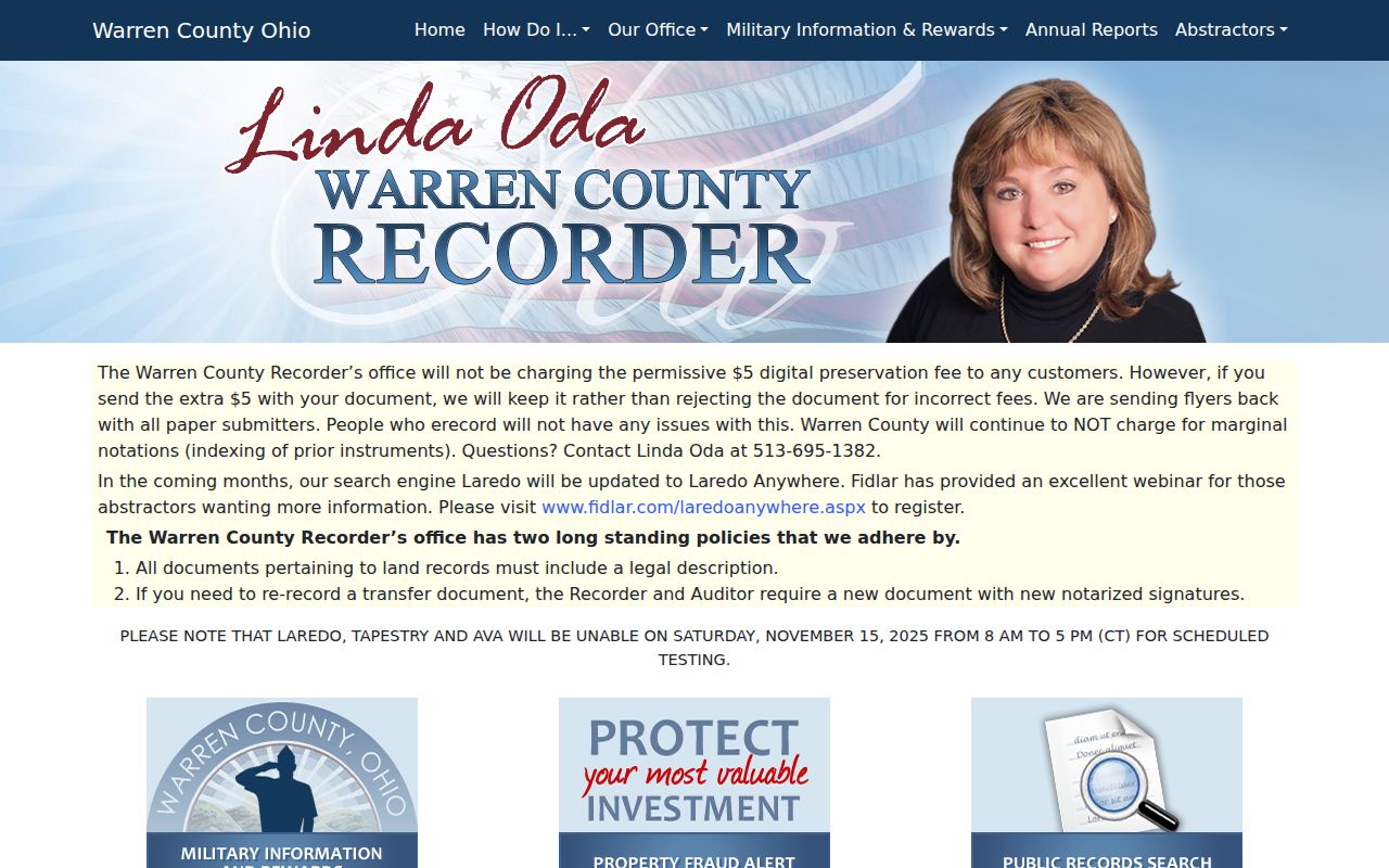 Lebanon residents directory Warren County Recorder public records