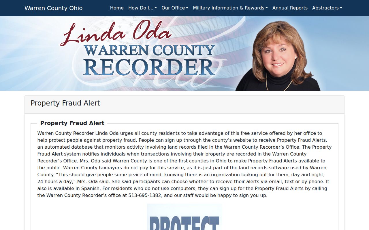 Lebanon street directory Warren County property fraud alert page